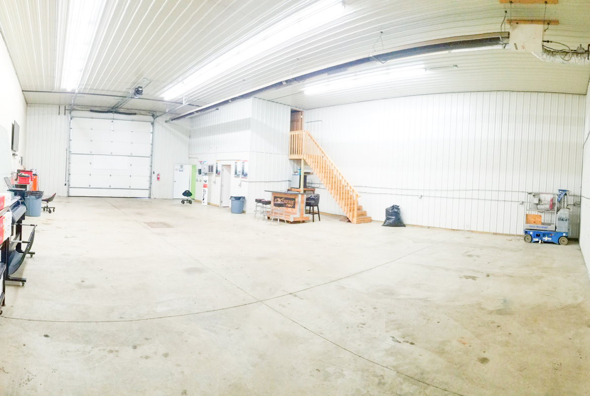 Upstairs mezzanine in a warehouse building.