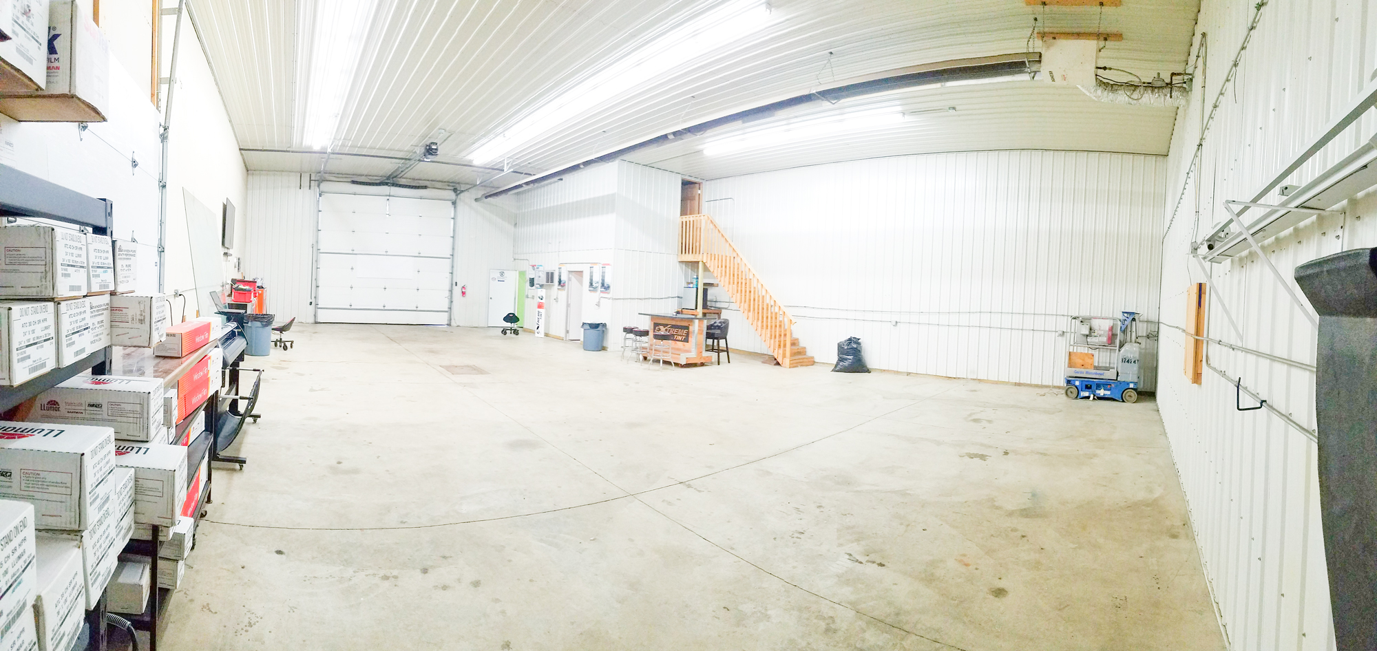 Upstairs mezzanine in a warehouse building.